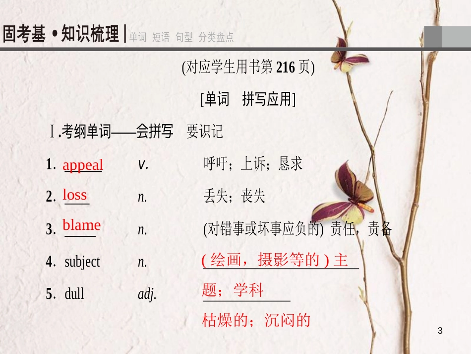 2019版高三英语一轮复习 Module 2 The Renaissance课件 外研版选修8_第3页