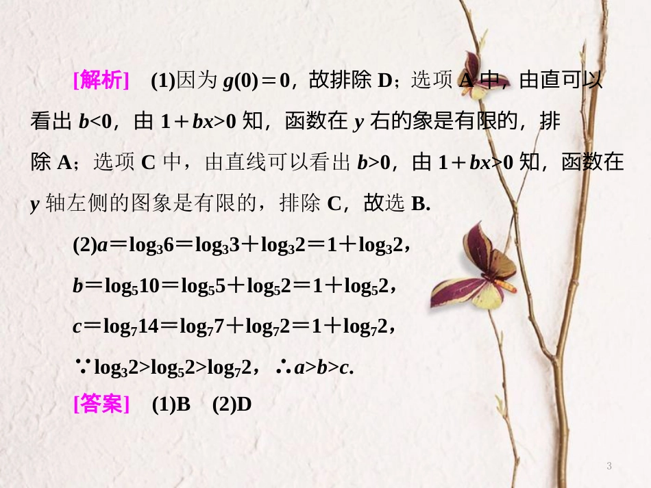 （浙江专版）高考数学二轮专题复习 第一部分 专题一 第三讲 基本初等函数、函数与方程及函数的应用课件_第3页