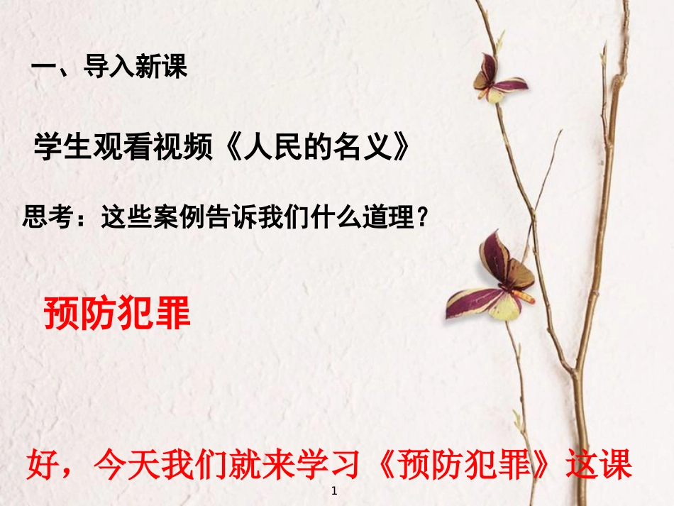 广东省河源市八年级道德与法治上册 第二单元 遵守社会规则 第五课 做守法的公民 第2框 预防犯罪课件 新人教版_第1页