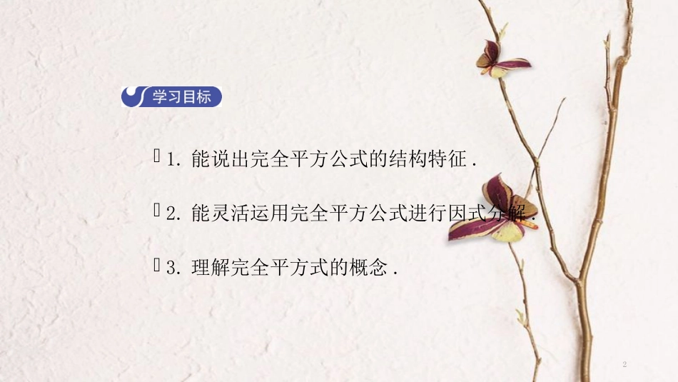 八年级数学下册 第四章 因式分解 4.3 公式法（第2课时）导学课件 （新版）北师大版_第2页