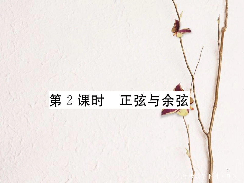 江西省2018年九年级数学下册 第一章 直角三角形的边角关系 1.1 第2课时 正弦与余弦练习课件 （新版）北师大版_第1页