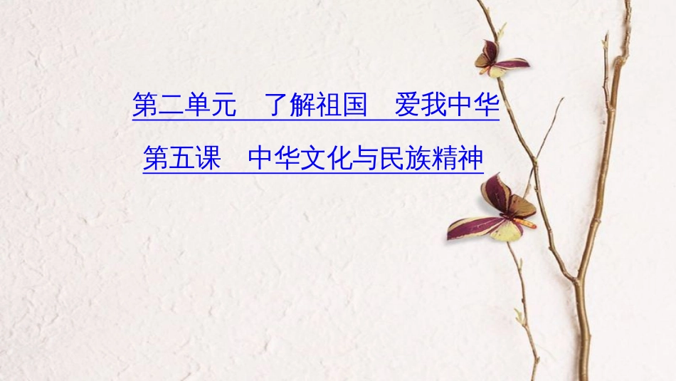 （山西地区）中考政治总复习 考点聚焦 九年级 第二单元 了解祖国 爱我中华 第五课 中华文化与民族精神课件_第1页