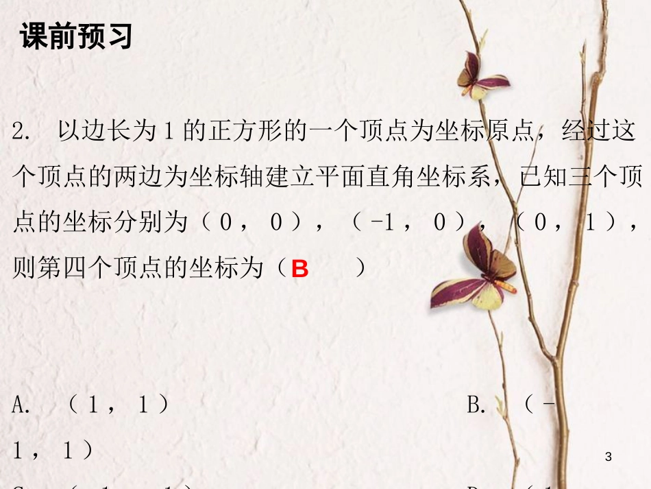 八年级数学上册 第三章 位置与坐标 2 平面直角坐标系 第3课时 平面直角坐标系（三）课件 （新版）北师大版_第3页