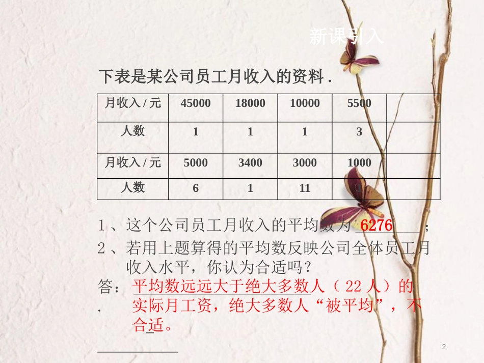 八年级数学下册 20.1 数据的集中趋势 20.1.2 中位数和众数（第1课时）课件 （新版）新人教版[共16页]_第2页