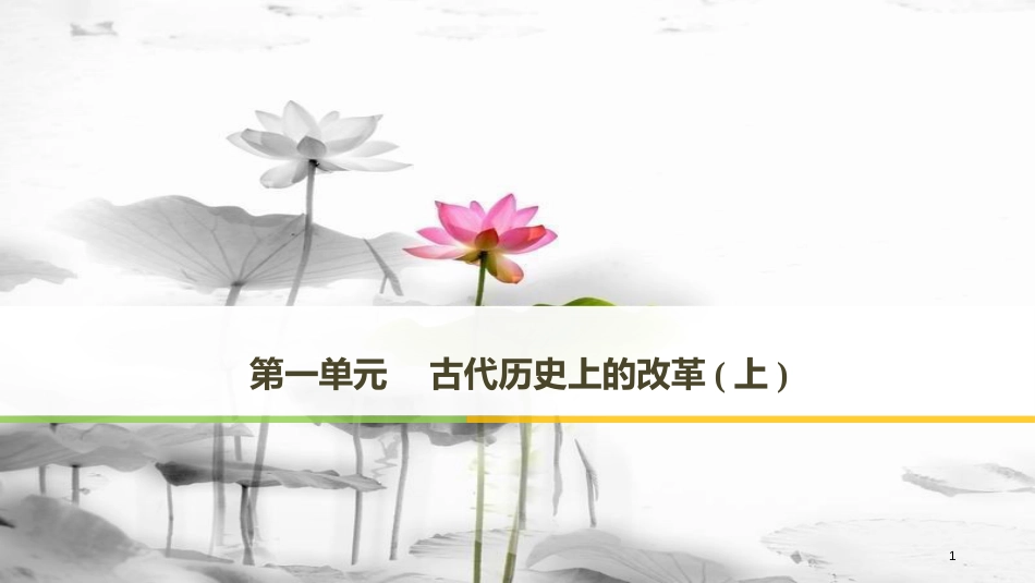 高中历史 第一单元 古代历史上的改革（上）第1课 走向民主政治课件 岳麓版选修1_第1页
