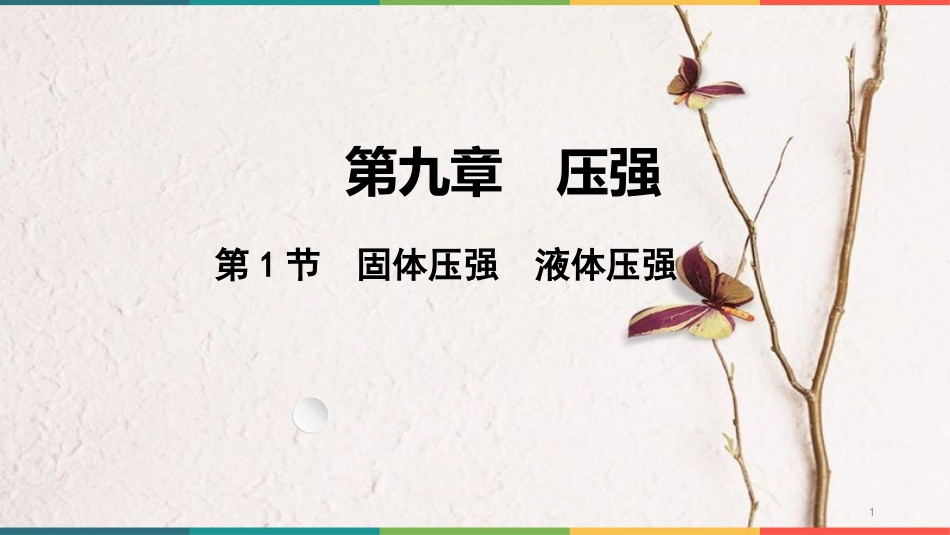 中考物理 基础过关复习集训 第九章 压强 第1节 固体压强 液体压强课件 新人教版_第1页
