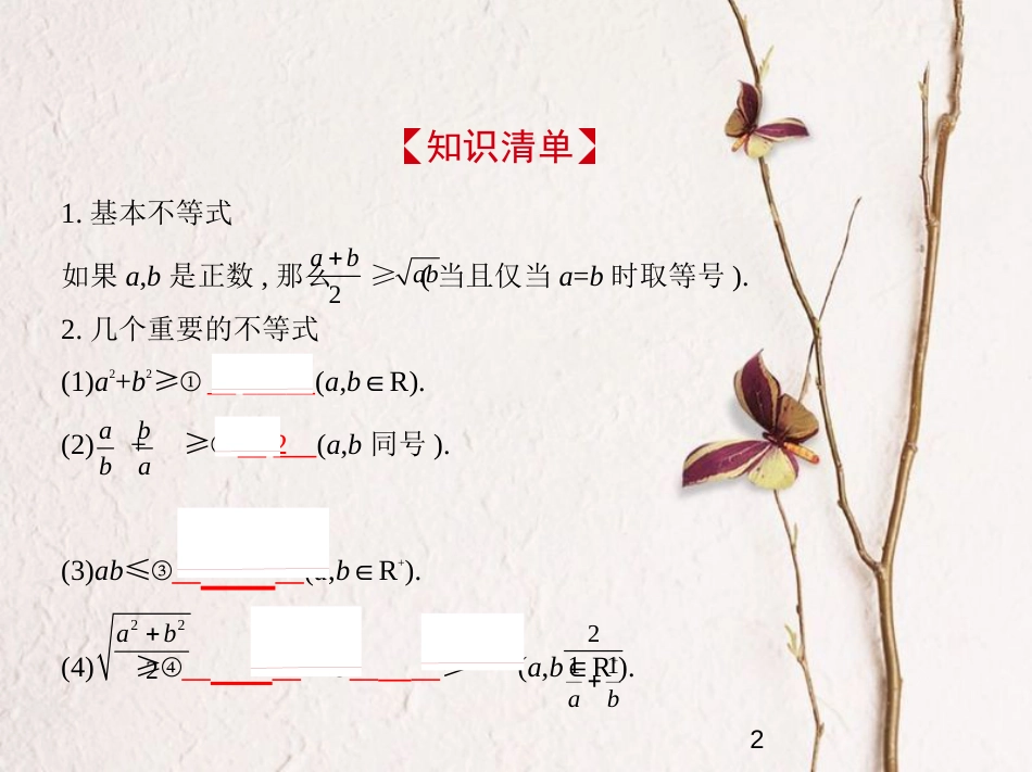 （江苏专版）2019版高考数学一轮复习 第七章 不等式 7.3 基本不等式及其应用课件_第2页
