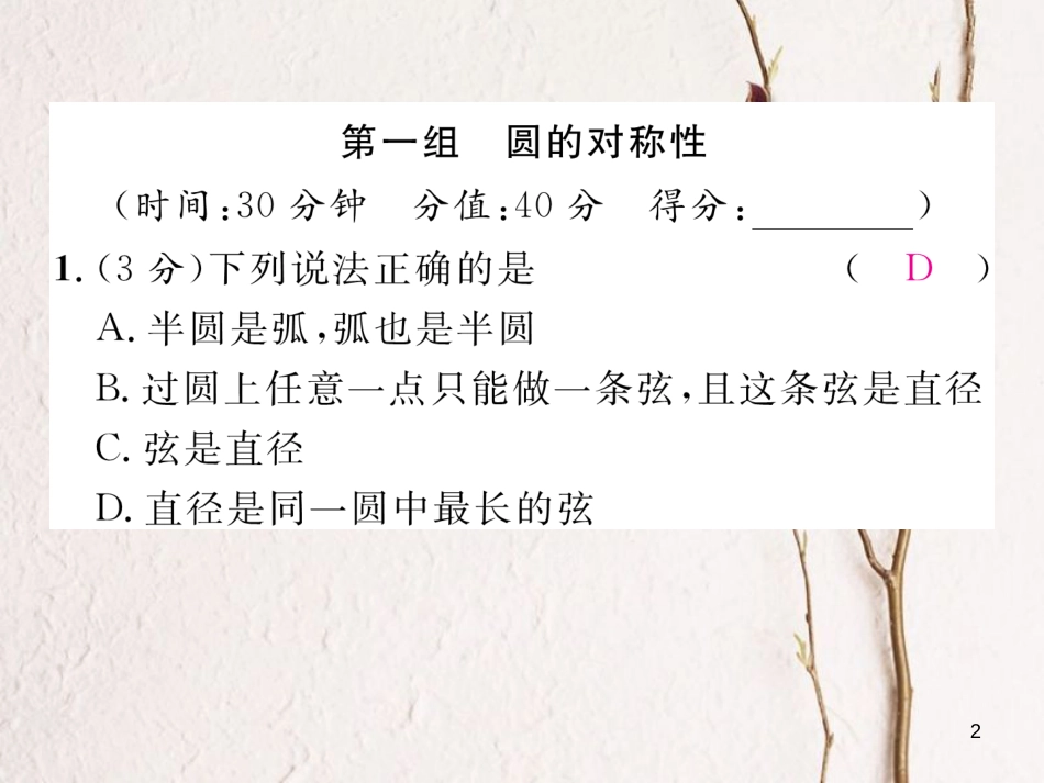 九年级数学下册 双休作业（4）作业课件 （新版）湘教版_第2页