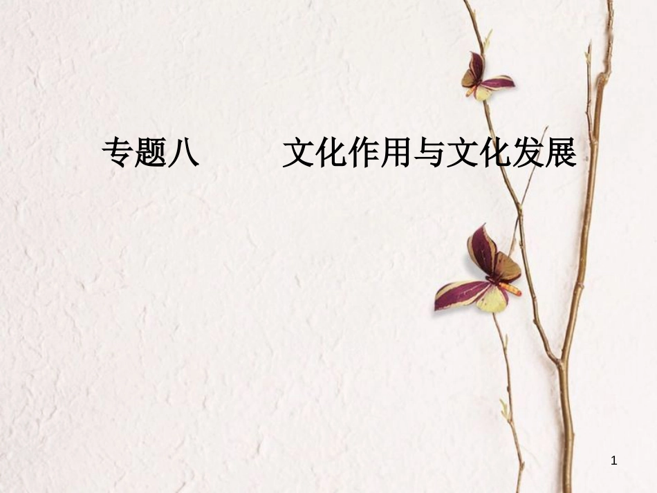 高考政治二轮复习 专题八 文化作用与文化发展课件_第1页