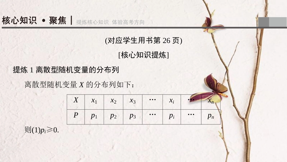（浙江专版）高考数学 第1部分 重点强化专题 专题3 概率及期望与方差 突破点7 随机变量及其分布课件_第3页