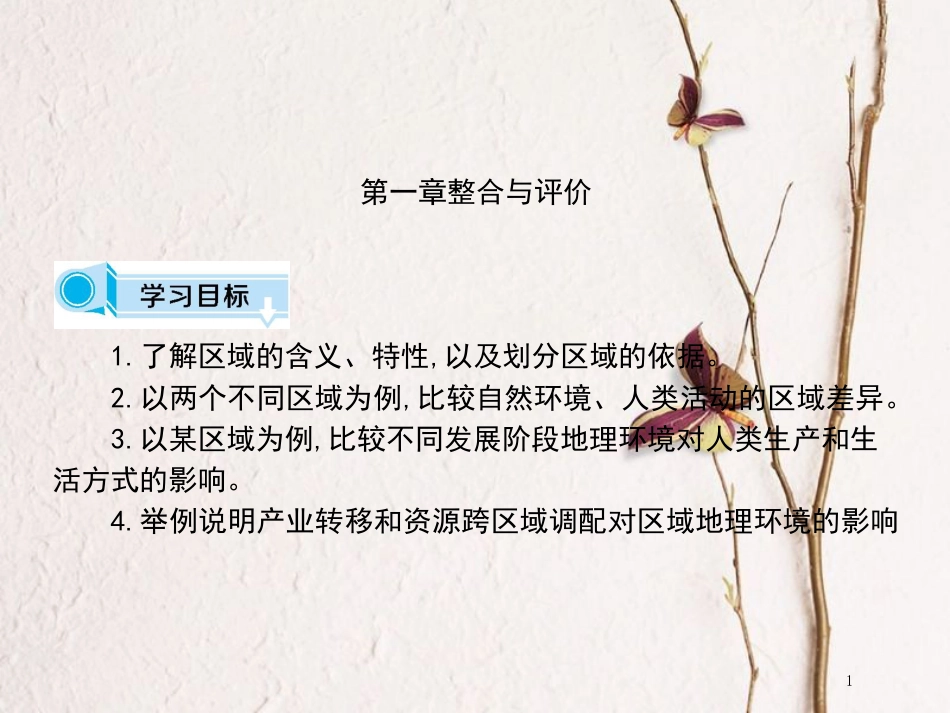 高中地理 第一章 区域地理环境和人类活动 整合评价课件 中图版必修3_第1页