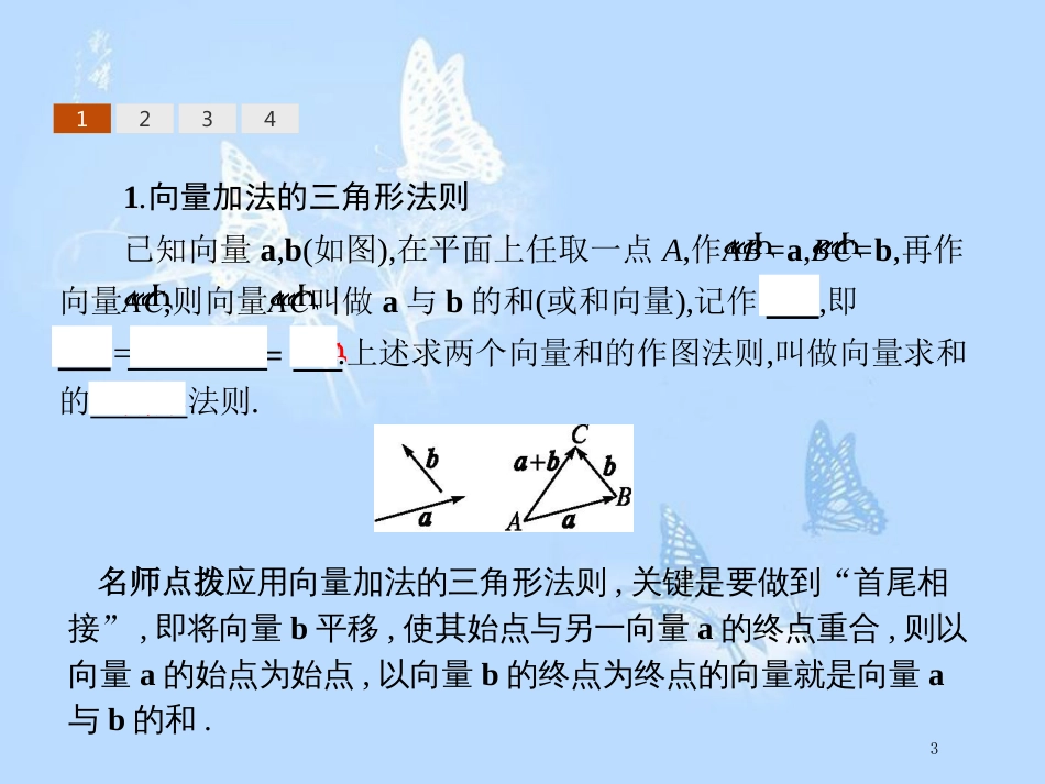 高中数学 第二章 平面向量 2.1 向量的线性运算 2.1.2 向量的加法课件 新人教B版必修4_第3页