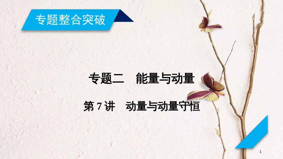年高考物理二轮复习 第7讲 动量与动量守恒课件_第1页