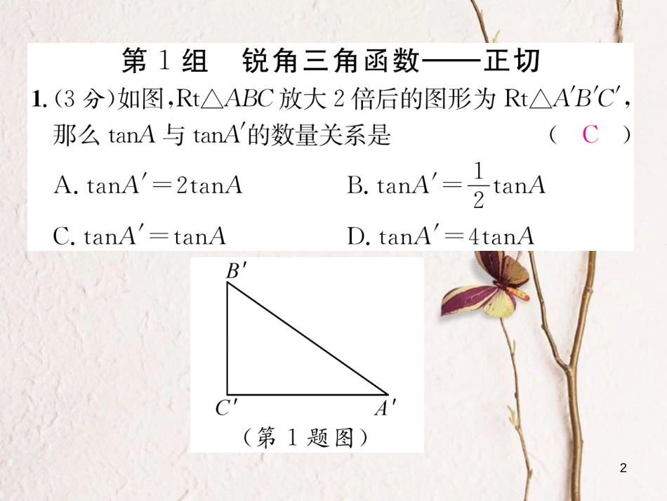 九年级数学下册 双休作业（一）作业课件 （新版）北师大版_第2页
