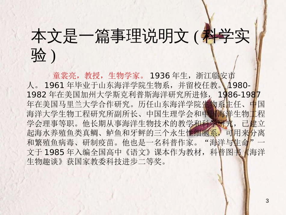 八年级语文上册 第四单元 14《海洋与生命优秀》课件3 北京课改版_第3页