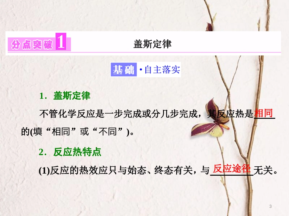 高中化学 第一章 化学反应与能量 第三节 化学反应热的计算课件 新人教版选修4_第3页