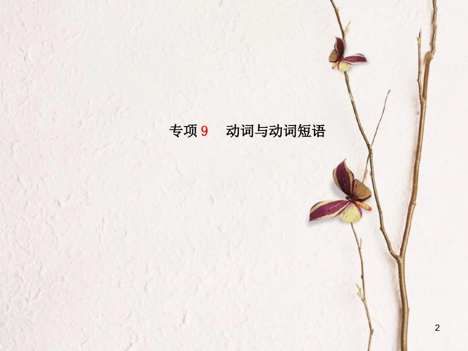 安徽省版中考英语 第二部分 专题语法 高效突破 专项9 动词与动词短语课件_第2页