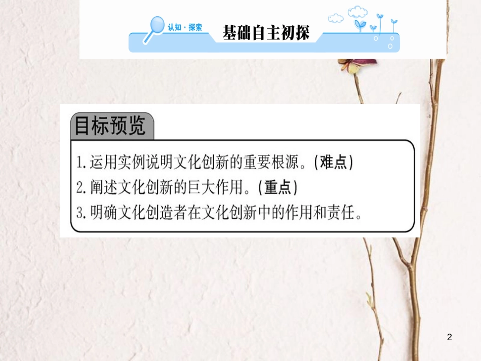 高中政治 第二单元 文化传承与创新 第五课 文化创新 第一框 文化创新的源泉和作用课件 新人教版必修3_第2页