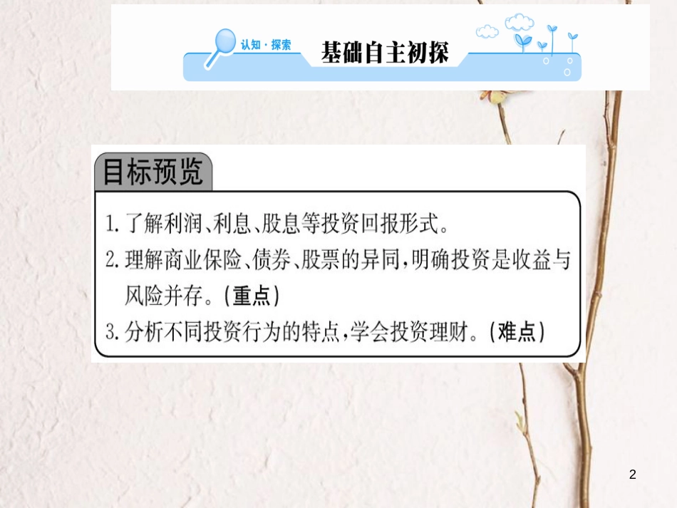 高中政治 第二单元 生产、劳动与经营 第六课 投资理财的选择 第二框 股票、债券和保险课件 新人教版必修1_第2页