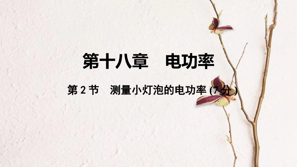 中考物理 基础过关复习集训 第十八章 电功率 第2节 测量小灯泡的电功率课件 新人教版_第1页