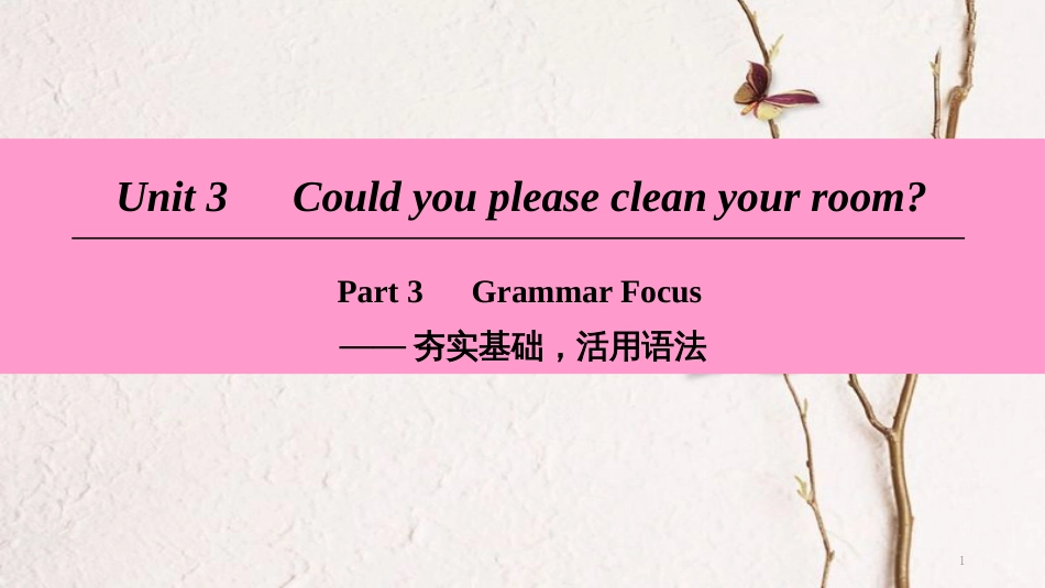 学年八年级英语下册 Unit 3 Could you please clean your room Part 3 Grammar Focus课件 （新版）人教新目标版_第1页