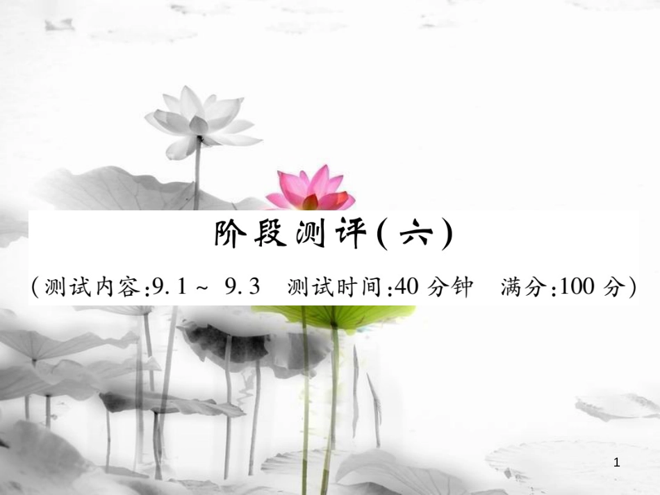 七年级数学下册 阶段测评（六）习题课件 （新版）华东师大版_第1页