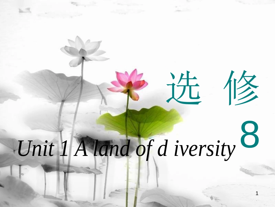 高考英语一轮复习 Unit 1 A land of diversity课件 新人教版选修8_第1页