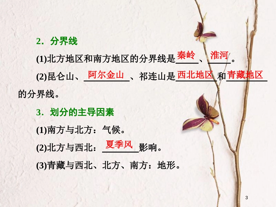 2019届高考地理一轮复习 第十三章 中国地理 第二讲 中国地理分区课件_第3页