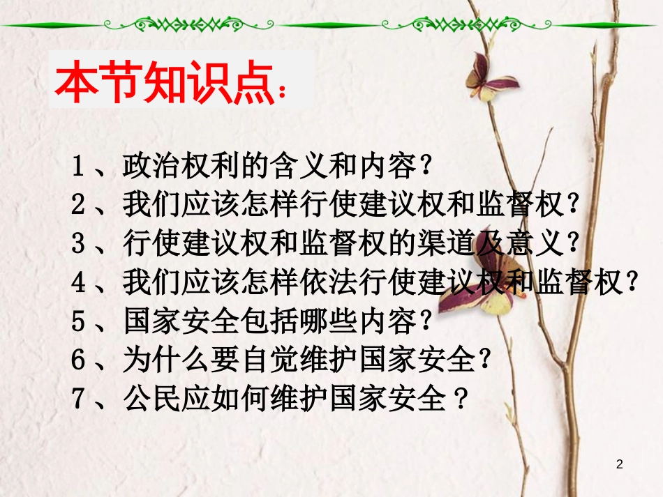 江西省九年级政治全册 第三单元 融入社会 肩负使命 第六课 参与政治生活 第3框《依法参与政治生活》课件 新人教版_第2页