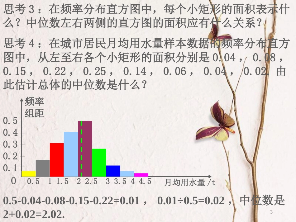 内蒙古准格尔旗高中数学 第二章 统计 2.2 用样本的数字特征估计总体的数字特征课件2 新人教B版必修3_第3页