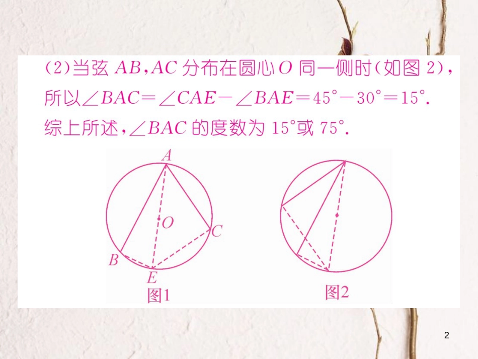 九年级数学下册 期末专题复习 专题4 与圆有关的分类讨论题（多解题）作业课件 （新版）湘教版_第2页