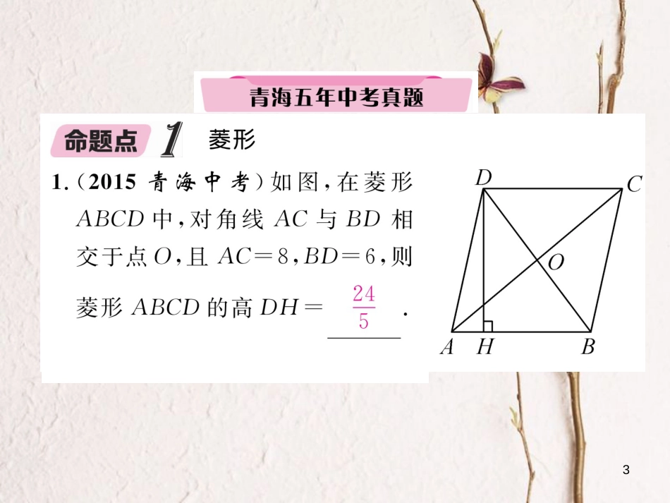 （青海专版）中考数学复习 第1编 教材知识梳理篇 第4章 图形的初步认识与三角形、四边形 第6节 矩形、菱形、正方形（精讲）课件_第3页