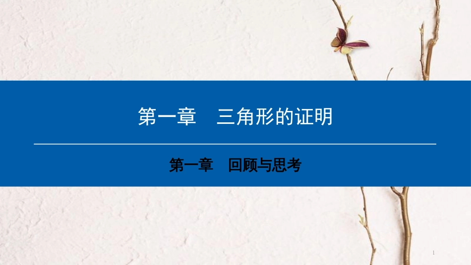八年级数学下册 第一章 三角形的证明回顾与思考典型训练课件 （新版）北师大版_第1页