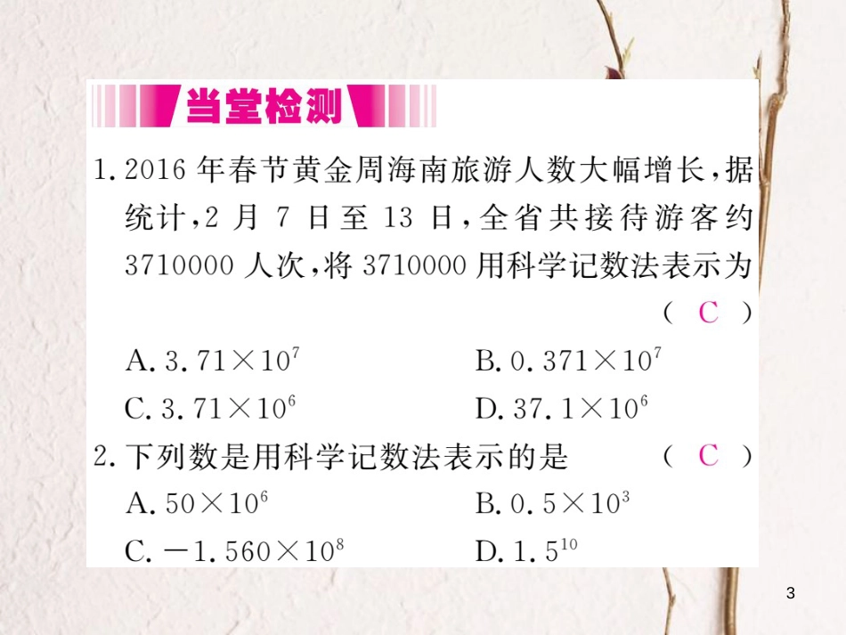 七年级数学上册 2.10 科学记数法（小册子）课件 （新版）北师大版_第3页