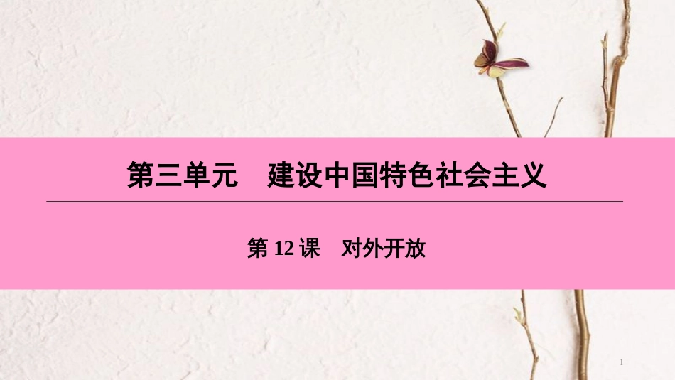 八年级历史下册 第三单元 建设中国特色社会主义 第12课 对外开放课件 北师大版_第1页
