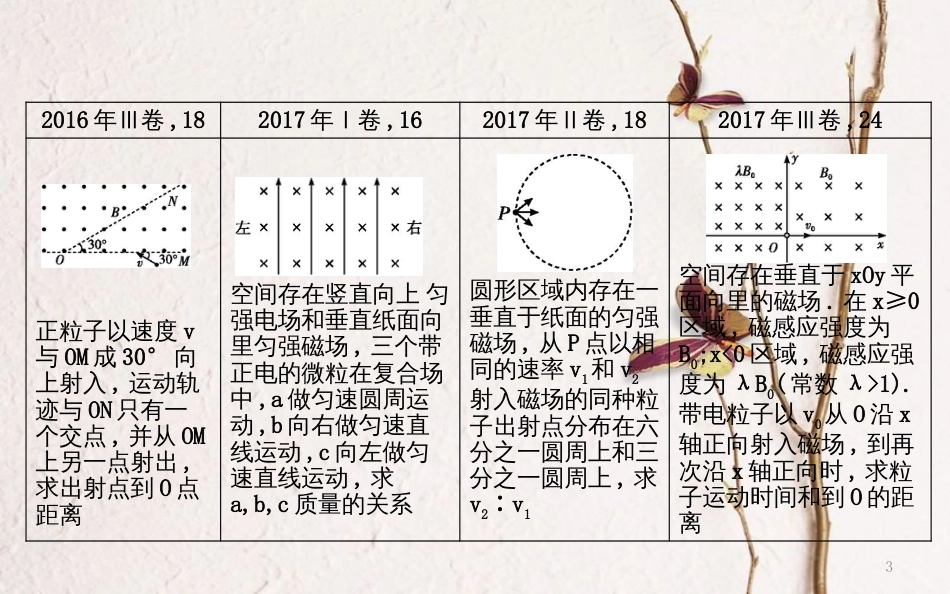 （全国通用）高考物理二轮复习 备课资料 专题五 电场和磁场 高考热点剖析 带电粒子在匀强磁场中的圆周运动课件_第3页