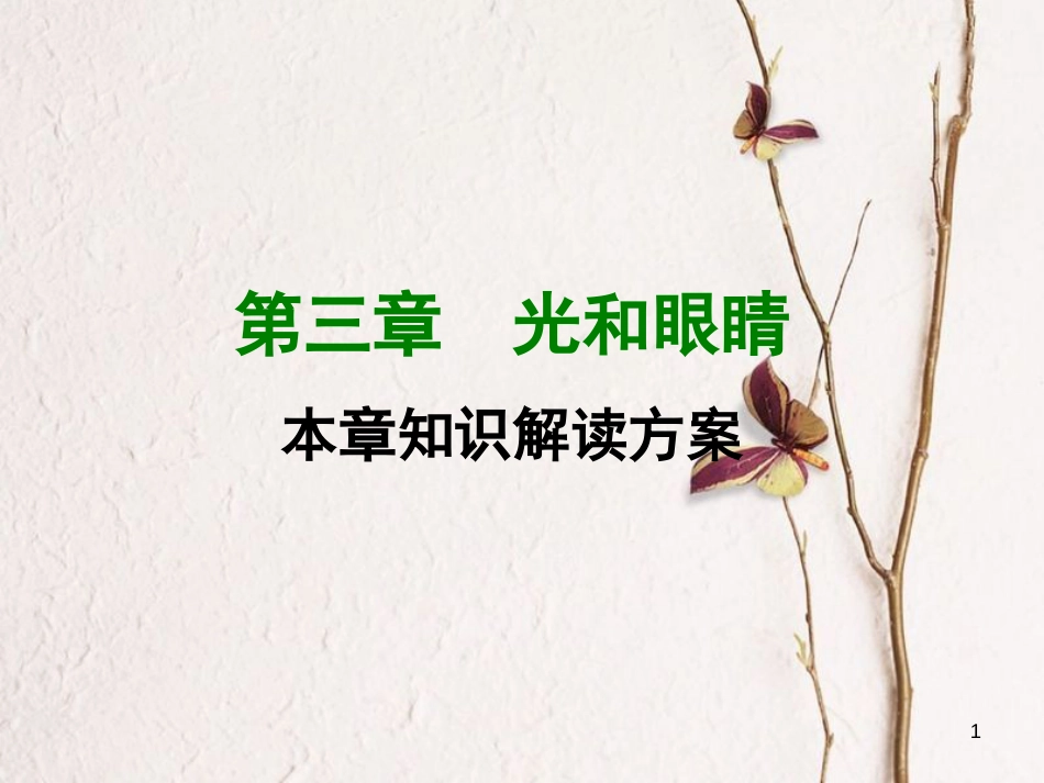 学年八年级物理上册 第三章 光和眼睛本章知识解读方案课件 （新版）粤教沪版_第1页