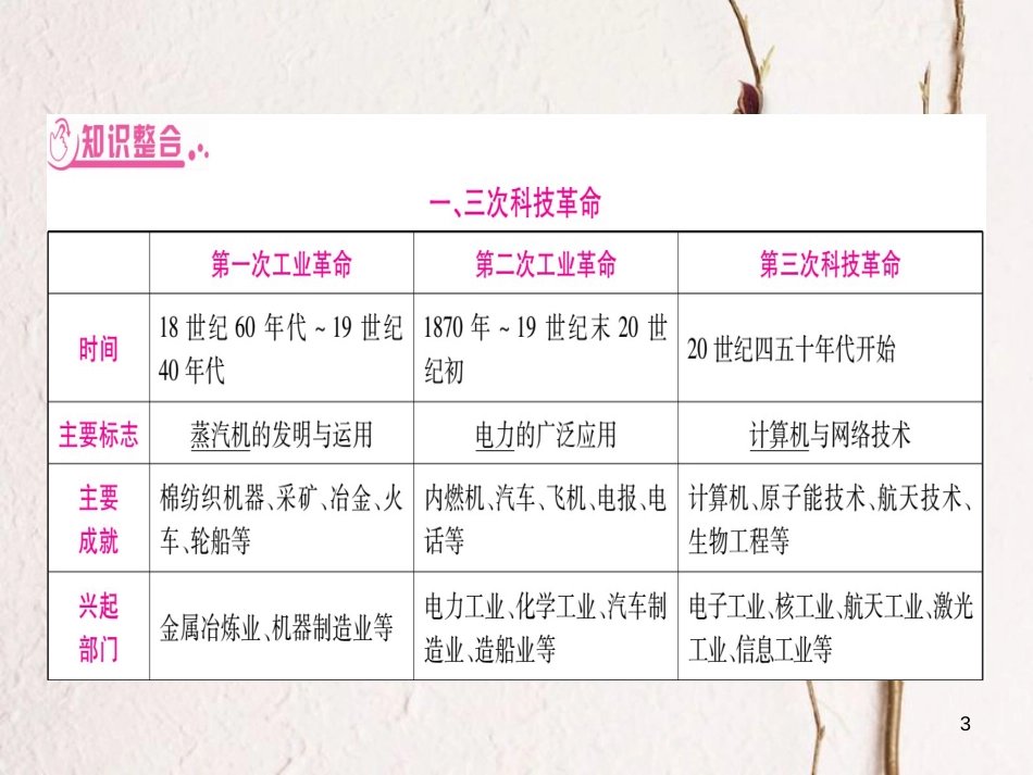 湖南省中考历史复习 第二篇 知能综合提升 专题8 经济全球化和三次科技革命课件_第3页