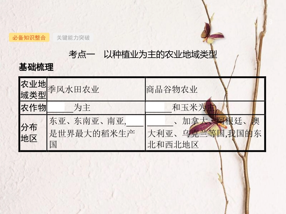 （福建专用）2019届高考地理一轮复习 第九章 农业地域的形成与发展 9.2 农业地域类型课件 新人教版_第3页