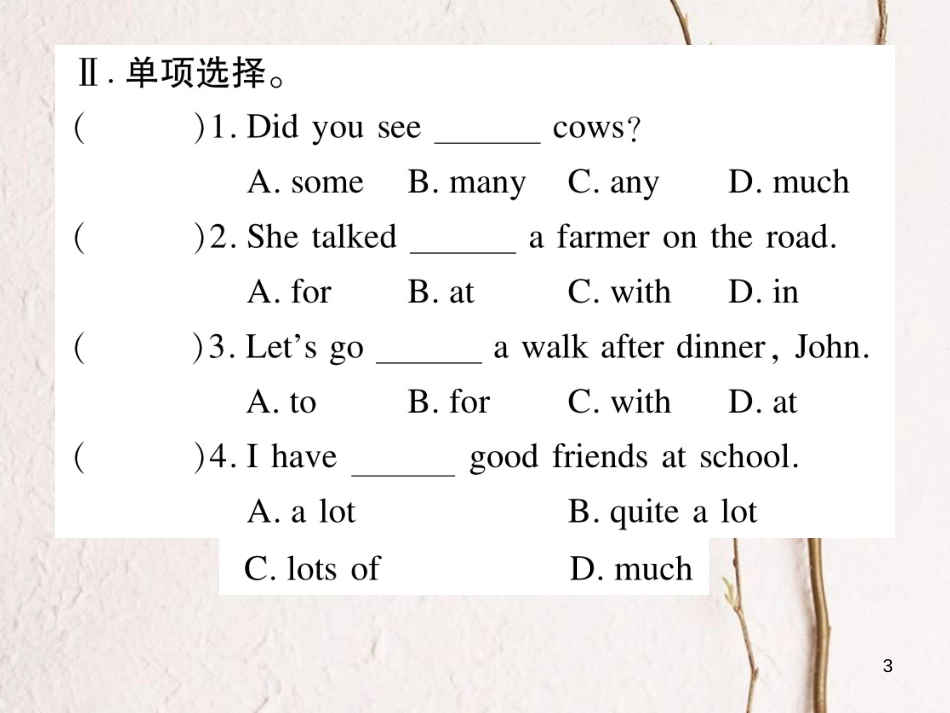 七年级英语下册 Unit 11 How was your school trip（第1课时）习题课件 （新版）人教新目标版_第3页