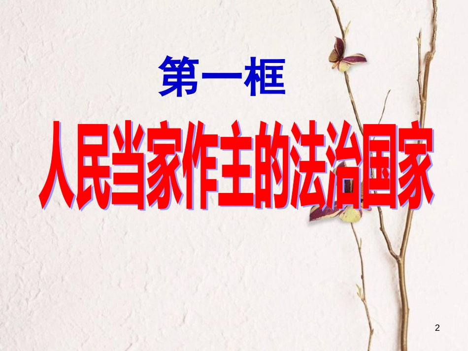 江西省九年级政治全册 第三单元 融入社会 肩负使命 第六课 参与政治生活 第1框《人民当家作主的法治国家》课件 新人教版_第2页