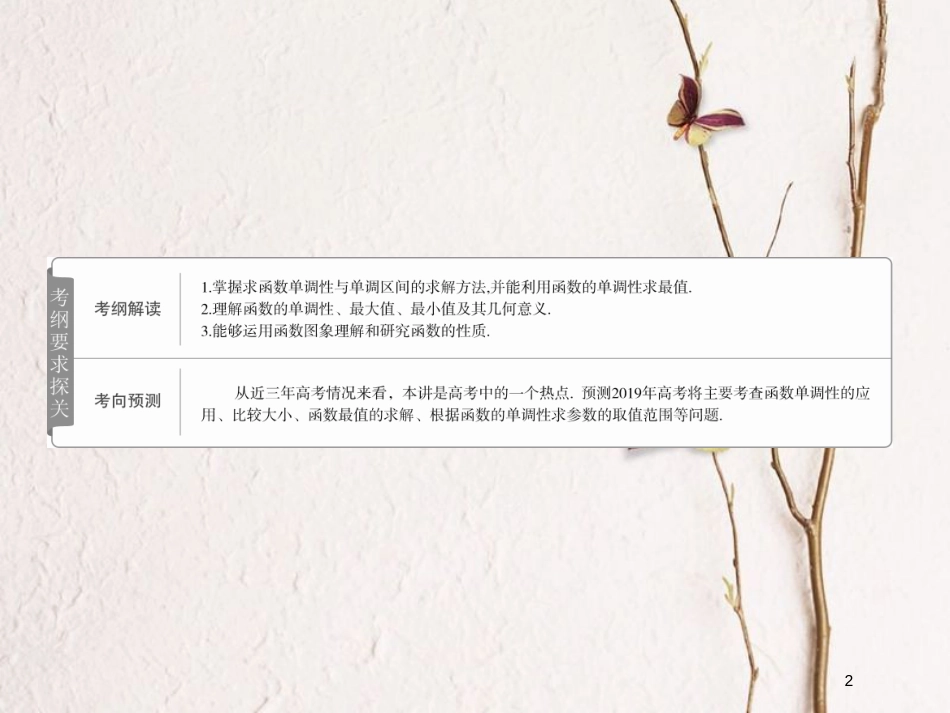 2019版高考数学一轮复习 第2章 函数、导数及其应用 2.2 函数的单调性与最值课件 文_第2页