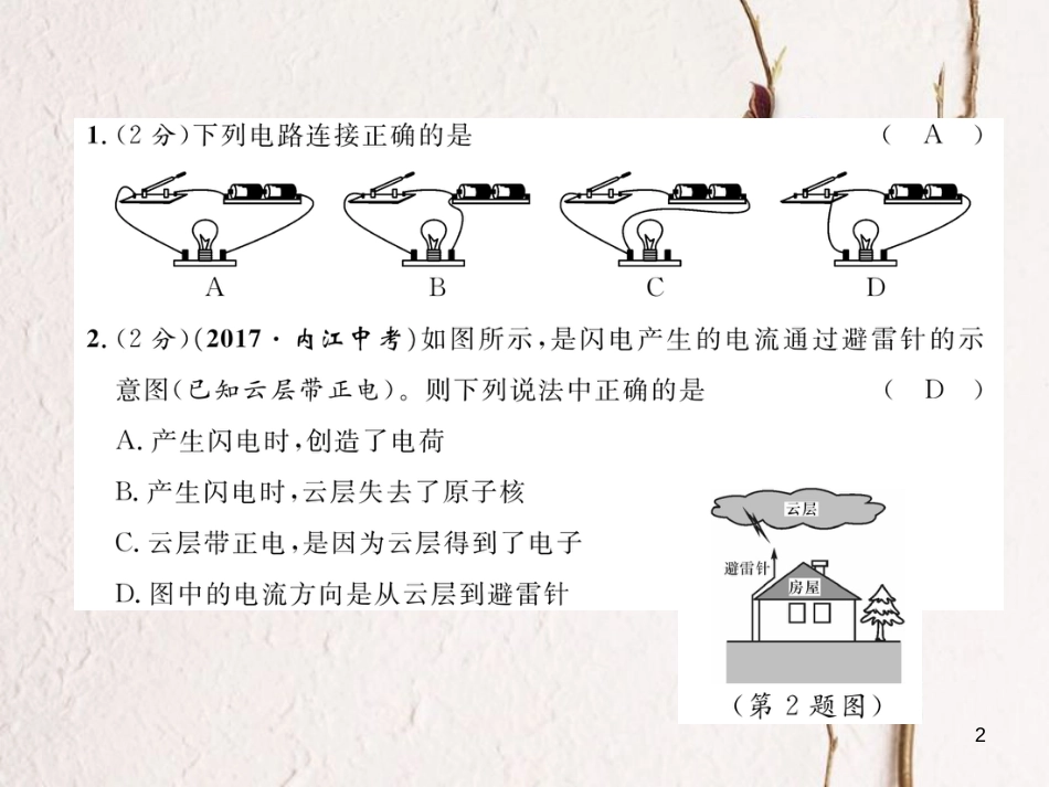 年九年级物理全册 第15章 第2节 电流和电路练习课件 （新版）新人教版_第2页
