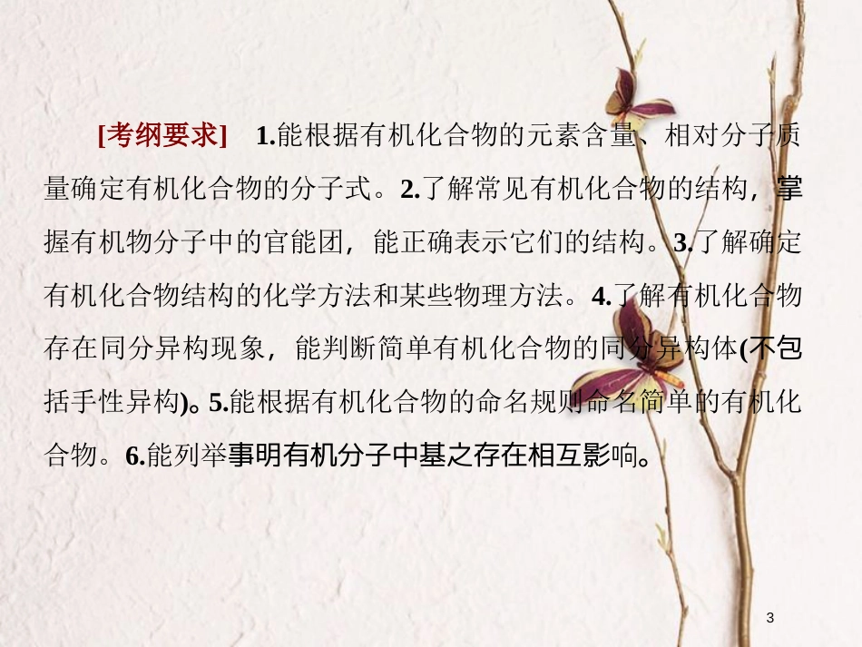2019届高考化学一轮复习 第十一章 有机化学基础（选考）第1节 认识有机化合物课件_第3页