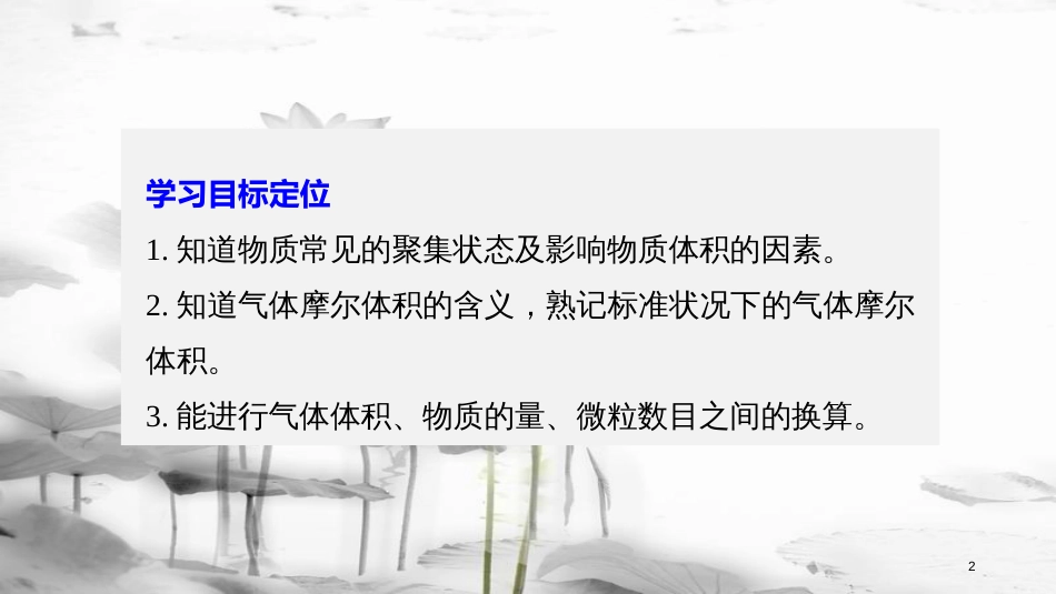 高中化学 专题1 化学家眼中的物质世界 第一单元 丰富多彩的化学物质 第3课时 物质的聚集状态课件 苏教版必修1_第2页