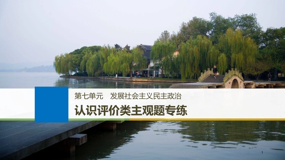 （江苏专版）2019届高考政治一轮复习 第七单元 发展社会主义民主政治认识评价类主观题专练课件 新人教版必修2_第1页