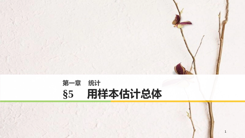 高中数学 第一章 统计 5 用样本估计总体课件 北师大版必修3_第1页
