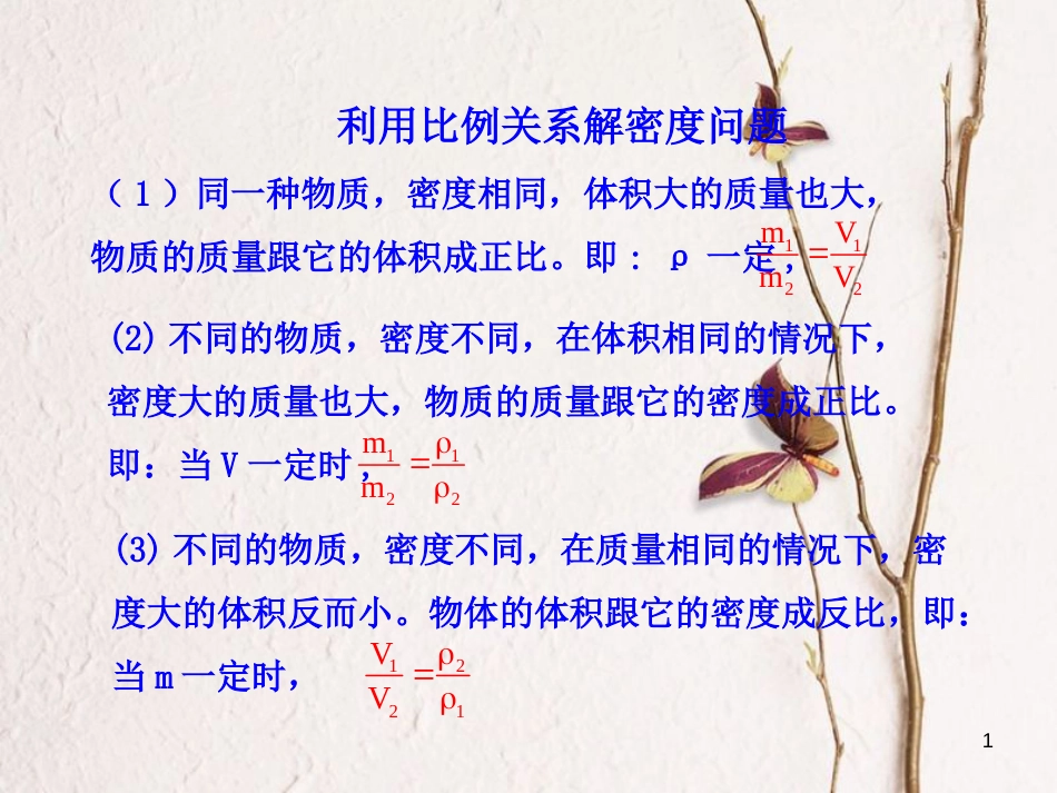 福建省浦城县八年级物理全册 密度的应用课件 （新版）沪科版_第1页