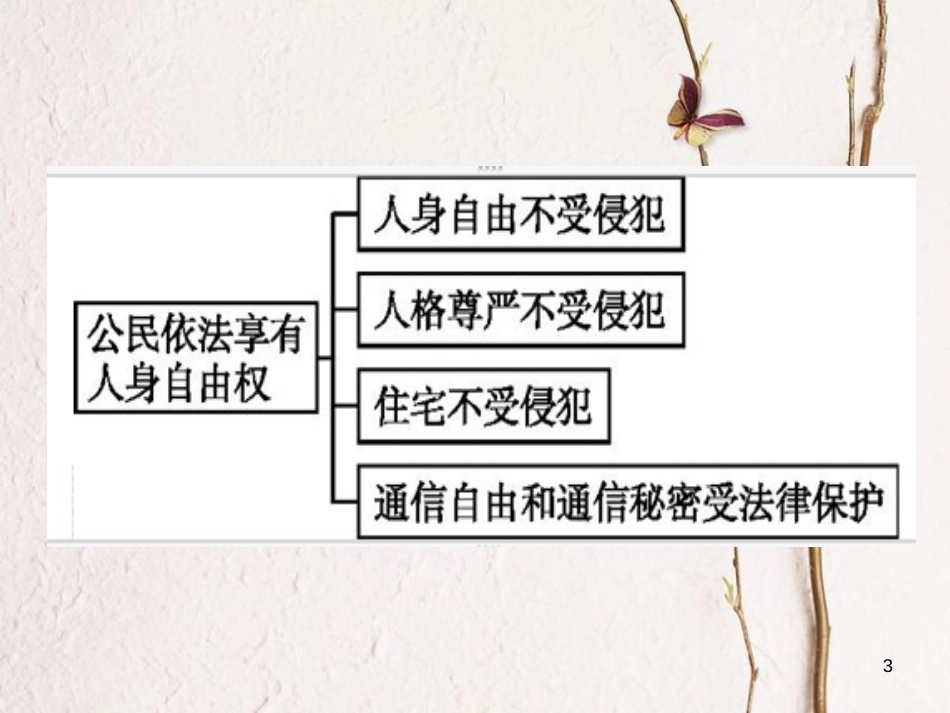 八年级道德与法治下册 第二单元 理解权利义务 第三课 公民权利 第1框 公民基本权利习题课件 新人教版_第3页