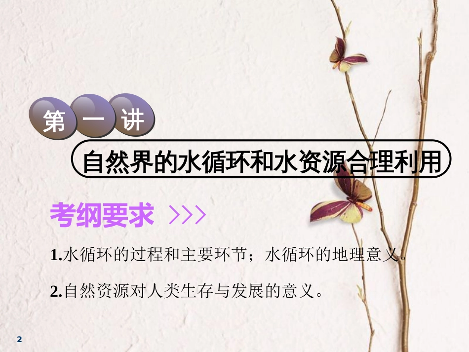 2019届高考地理一轮复习 第三章 地球上的水 第一讲 自然界的水循环和水资源合理利用课件_第2页